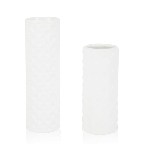 White Ceramic Candle Holders (A+D)