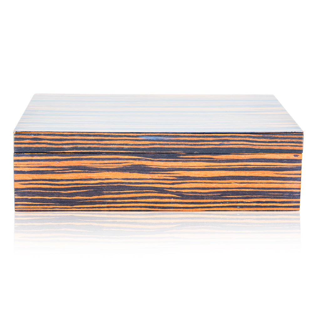 Brown Smooth Wood Jewelry Case (A+D)