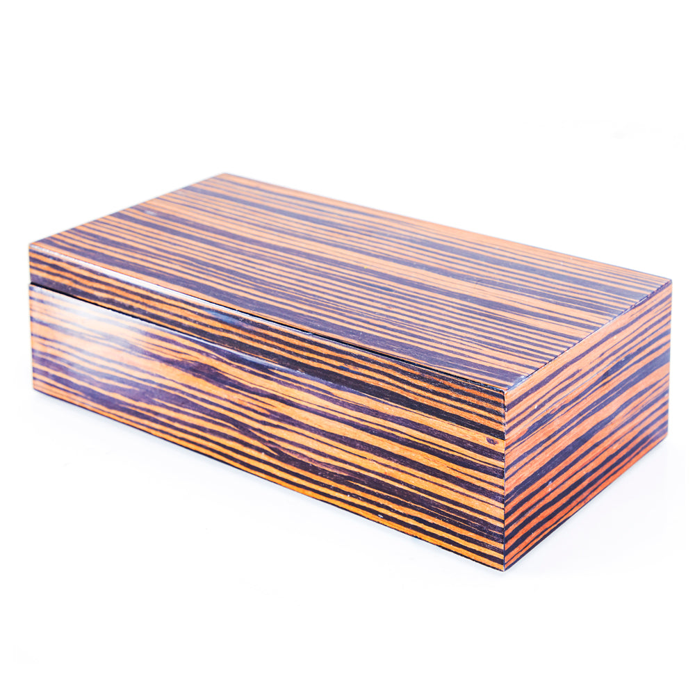 Brown Smooth Wood Jewelry Case (A+D)