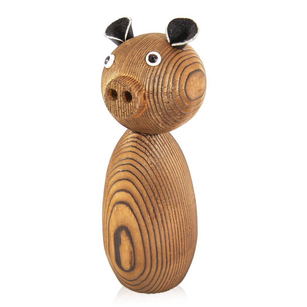 Wood Dark Piglet Bobble-Head (A+D)