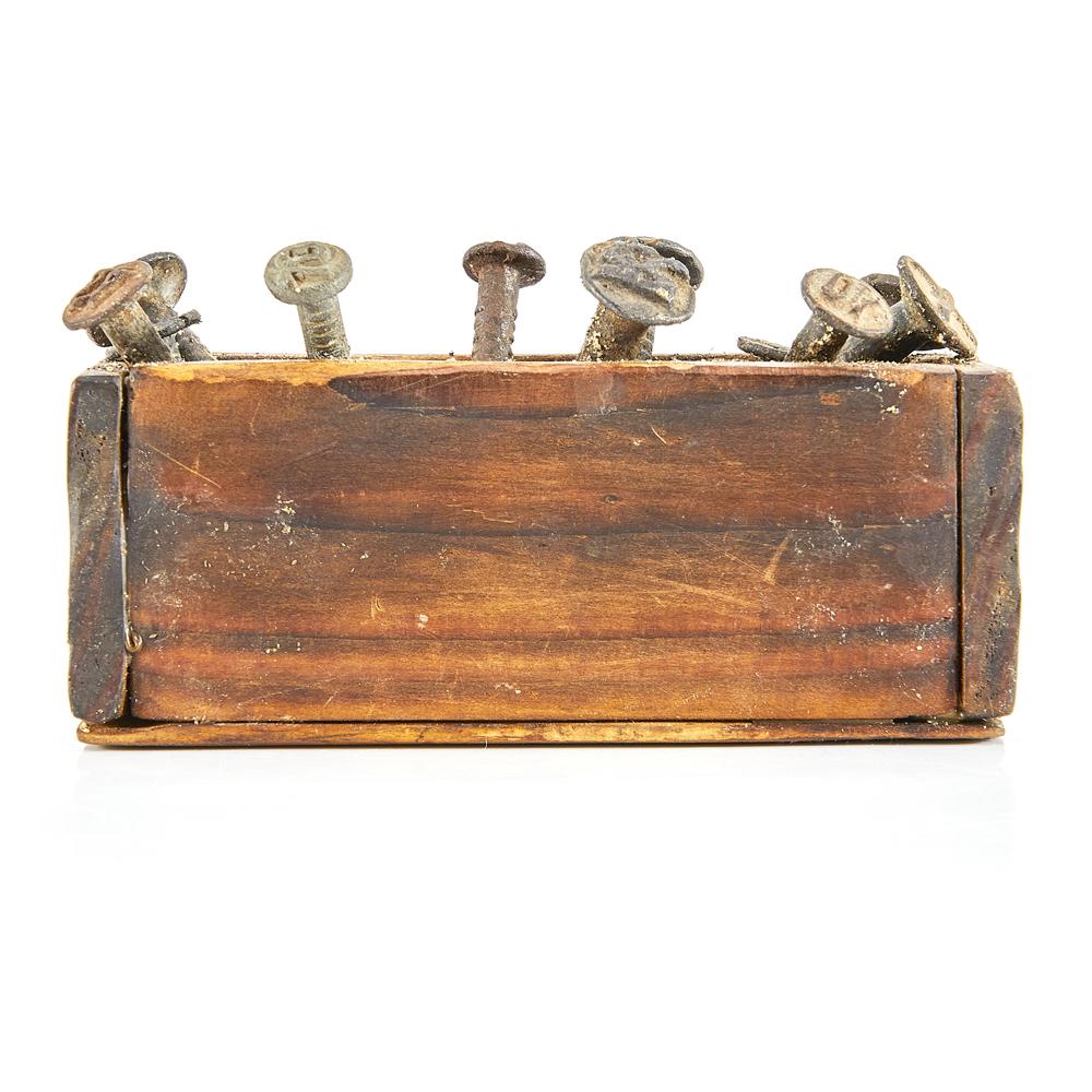 Wood Box Of Industrial Nails (A+D)