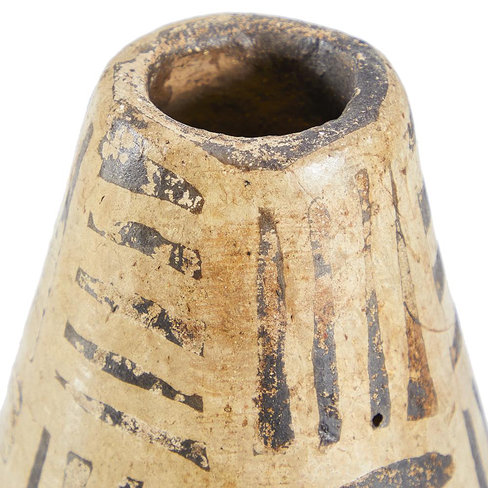 Tan Vase with Linear Stripe Pattern (A+D)