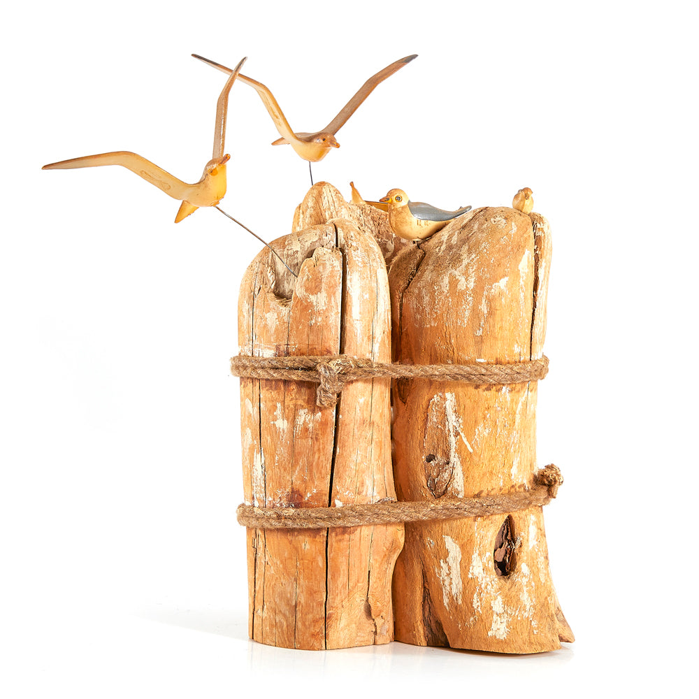 Wood Light Birds and Pier Sculpture (A+D)