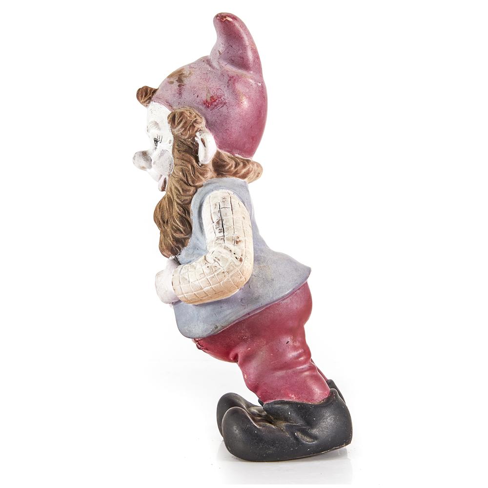 Multi Ceramic Leaning Lawn Gnome (A+D)