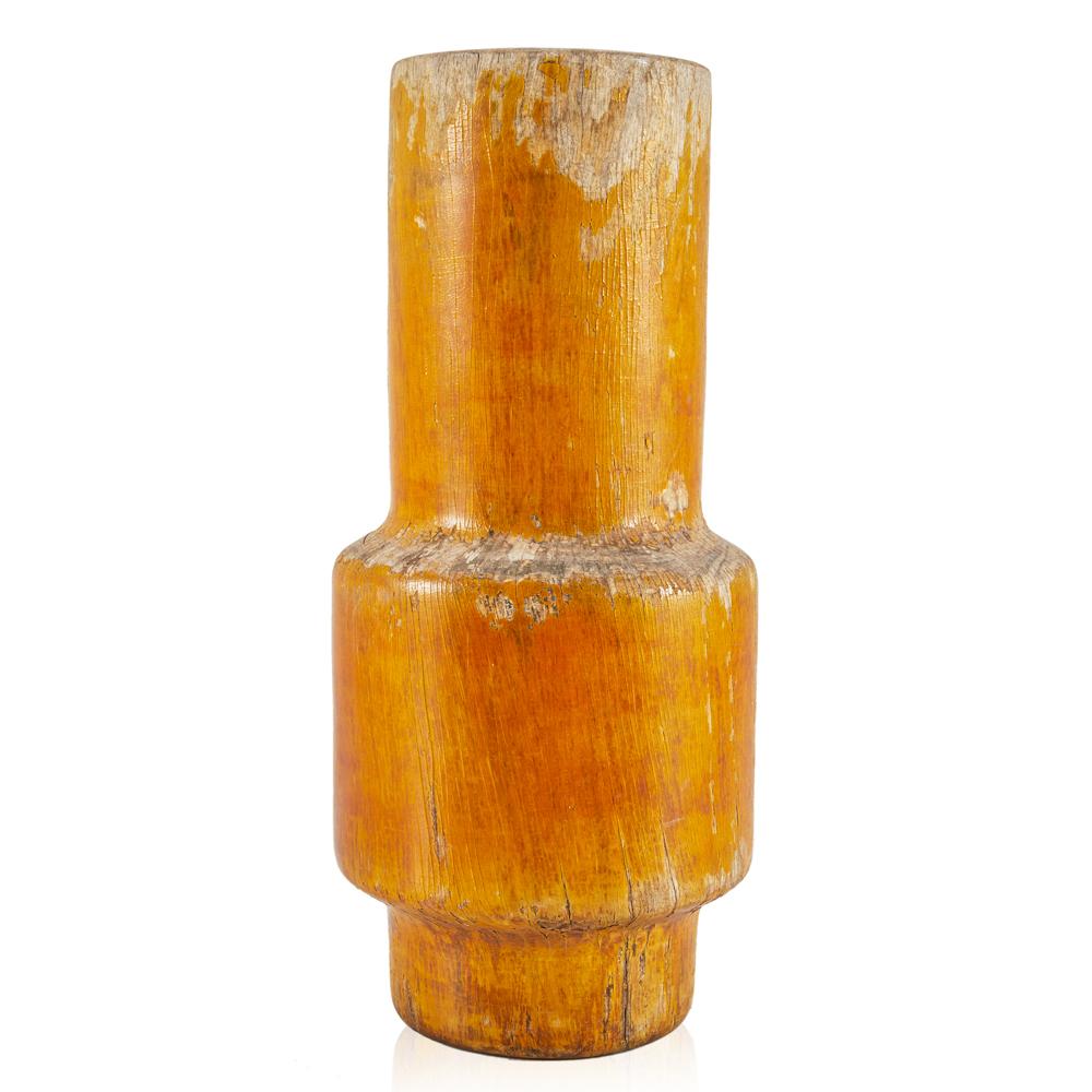 Wood Tribal Chipped Vase (A+D)