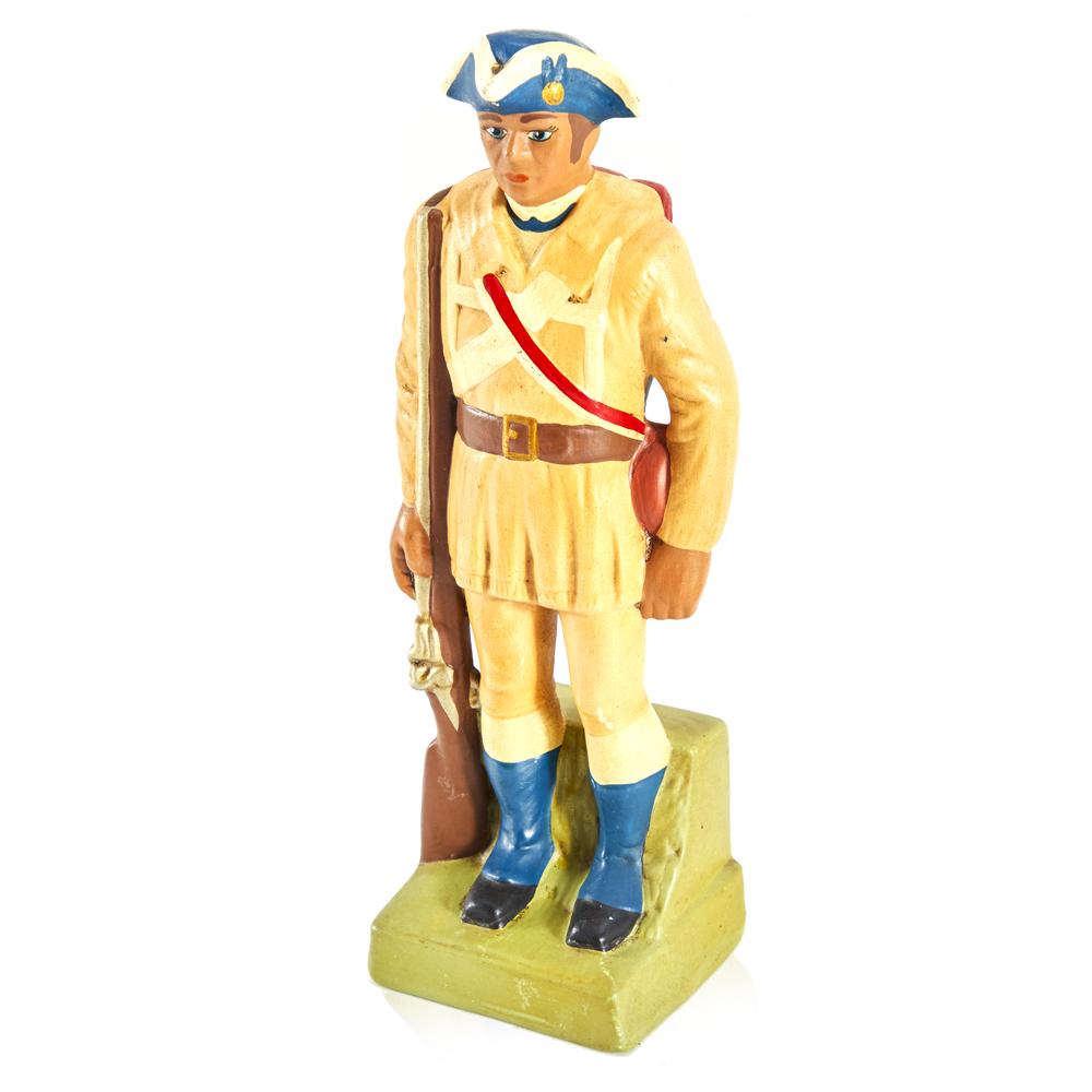 Yellow and Blue Painted 18th Century Soldier Figurine (A+D)