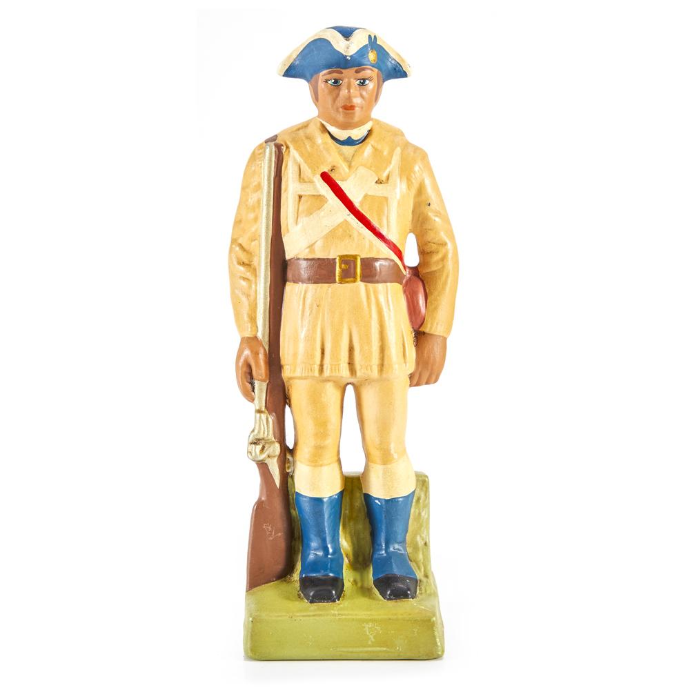 Yellow and Blue Painted 18th Century Soldier Figurine (A+D)