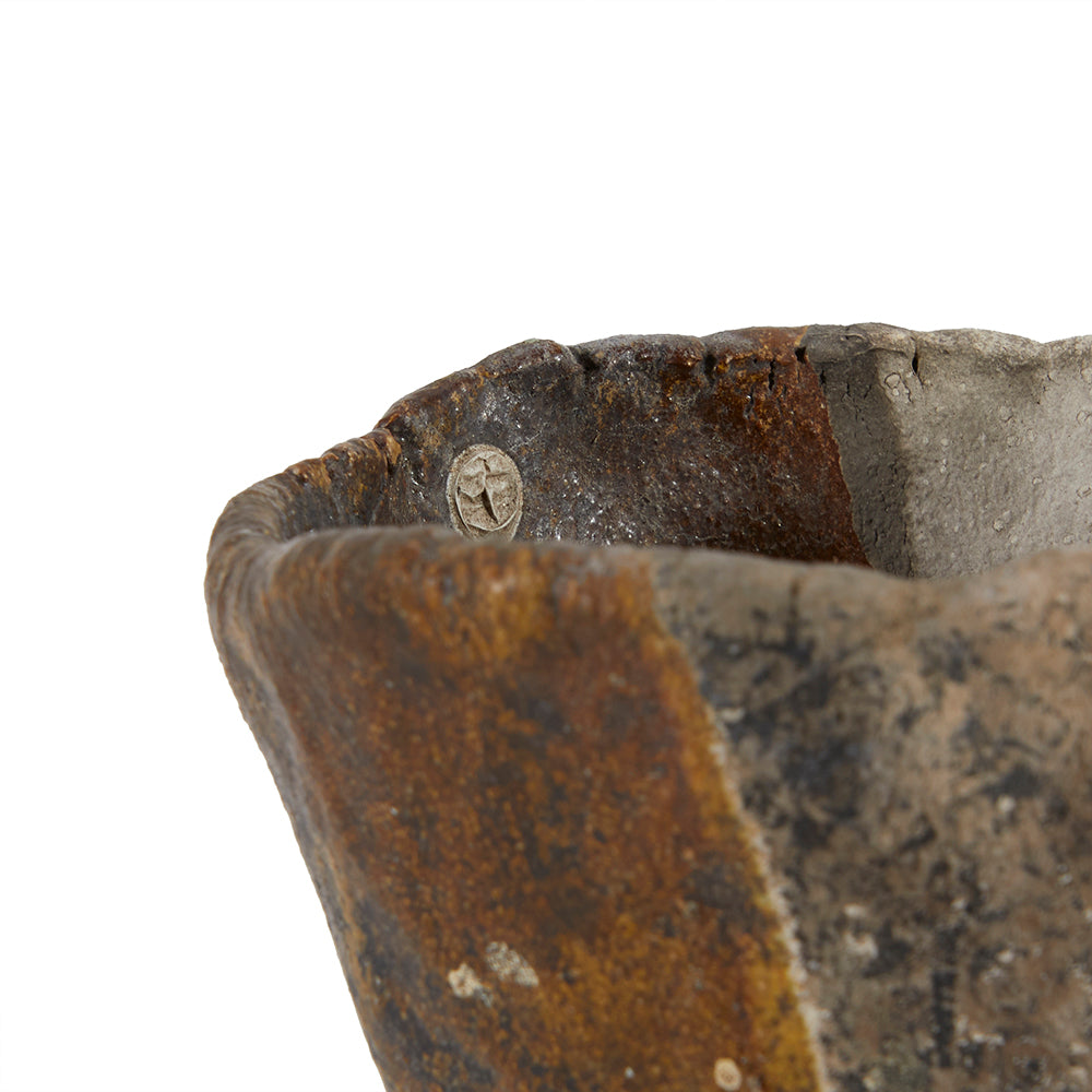 Grey Carved Stone Bowl (A+D)