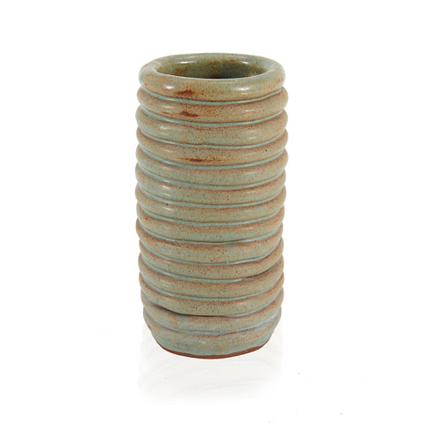 Green Ceramic Coil Vase (A+D)