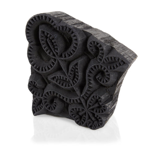 Black Floral Wood Block (A+D)
