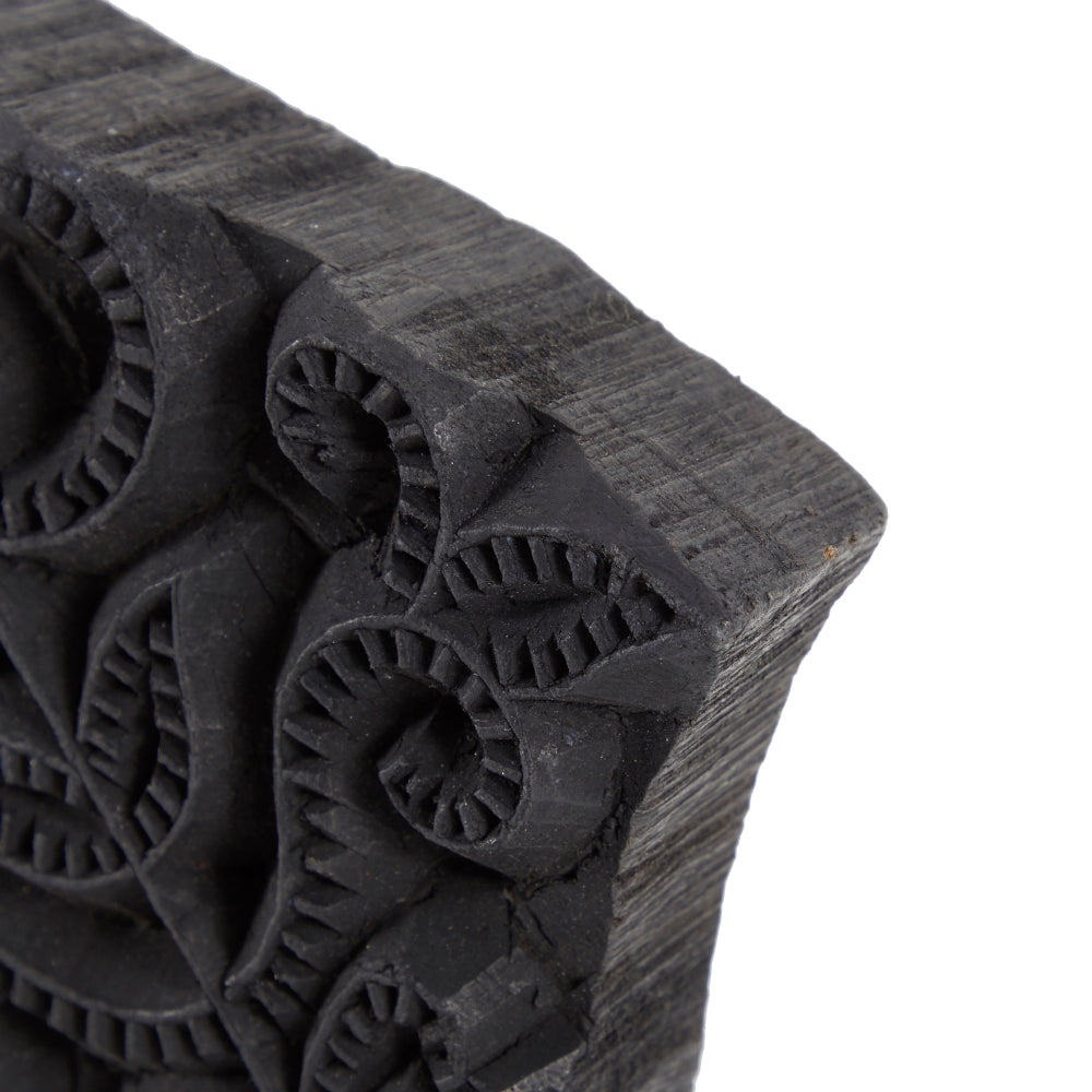 Black Floral Wood Block (A+D)