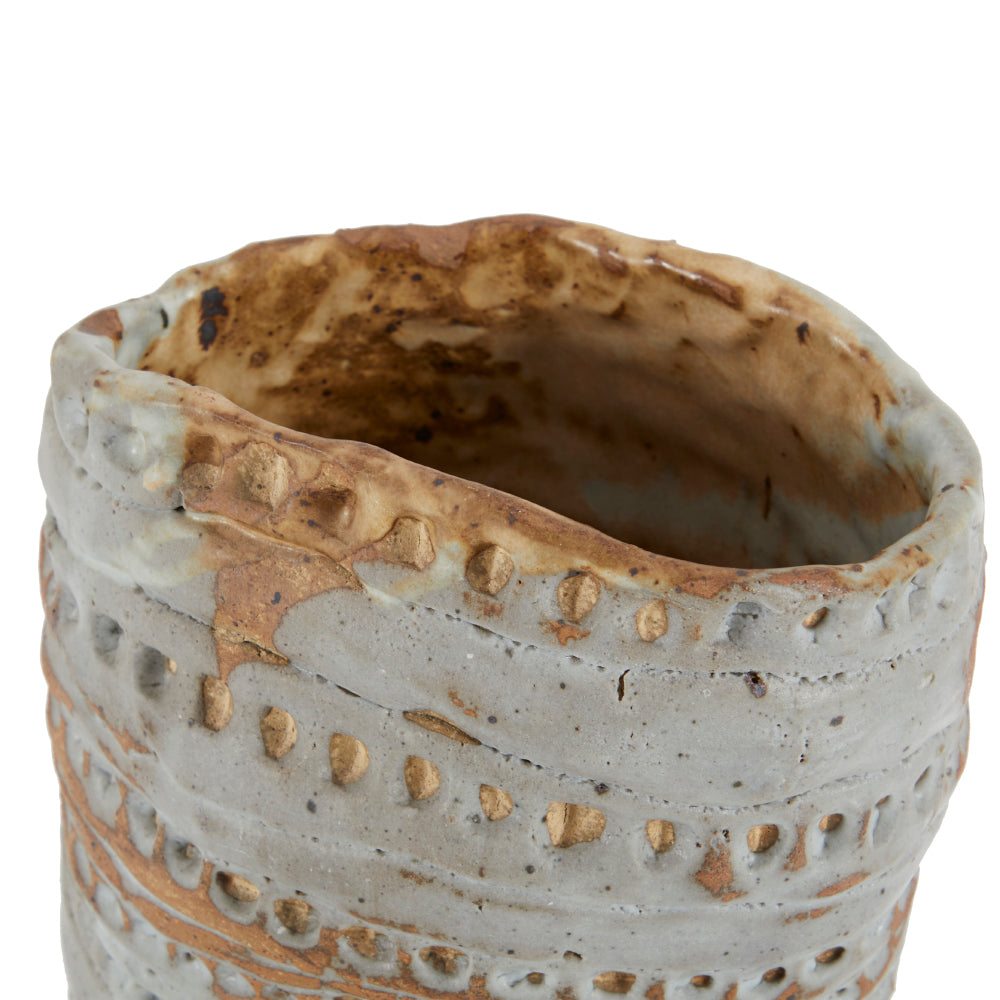 Grey Ceramic Coil Vase (A+D)