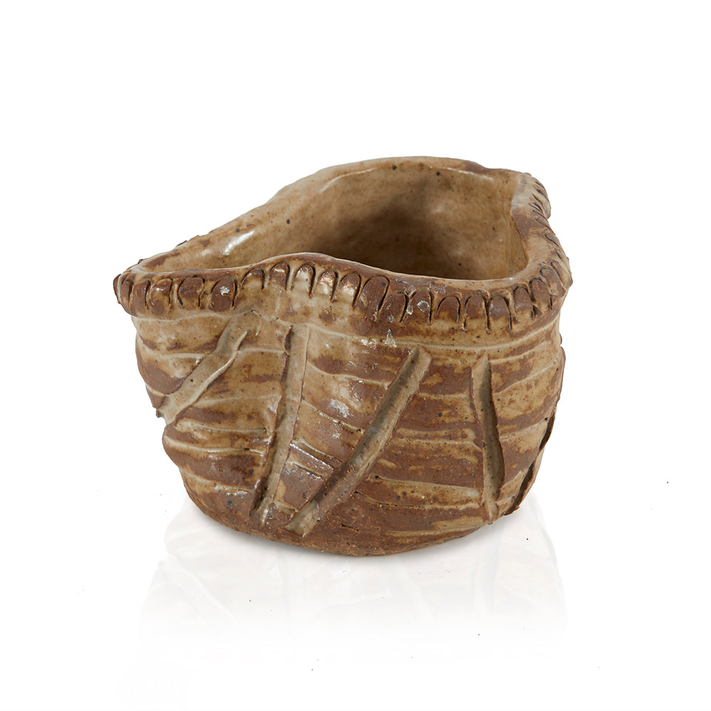 Brown Stoneware Pinch Pot (A+D)