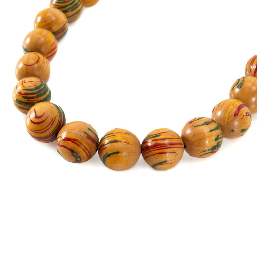 Wood Light Bead Necklace (A+D)