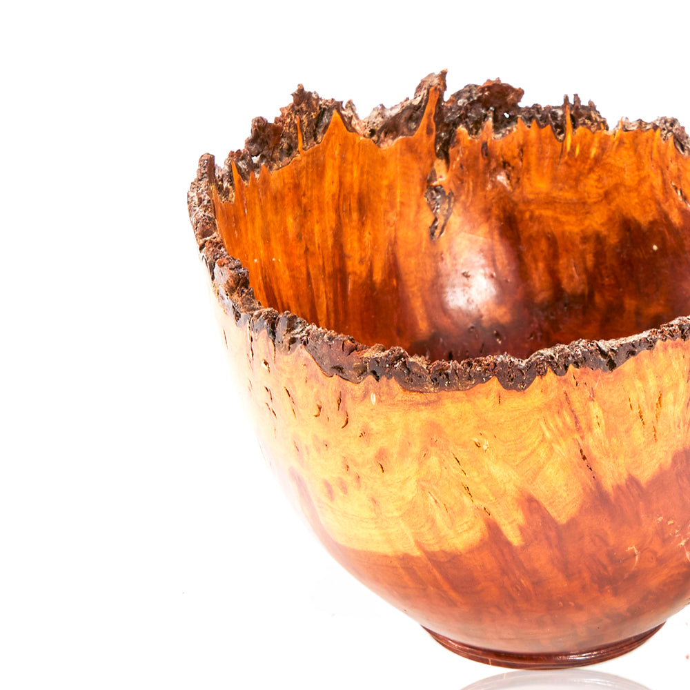 Brown Burl Wood Bowl (A+D)