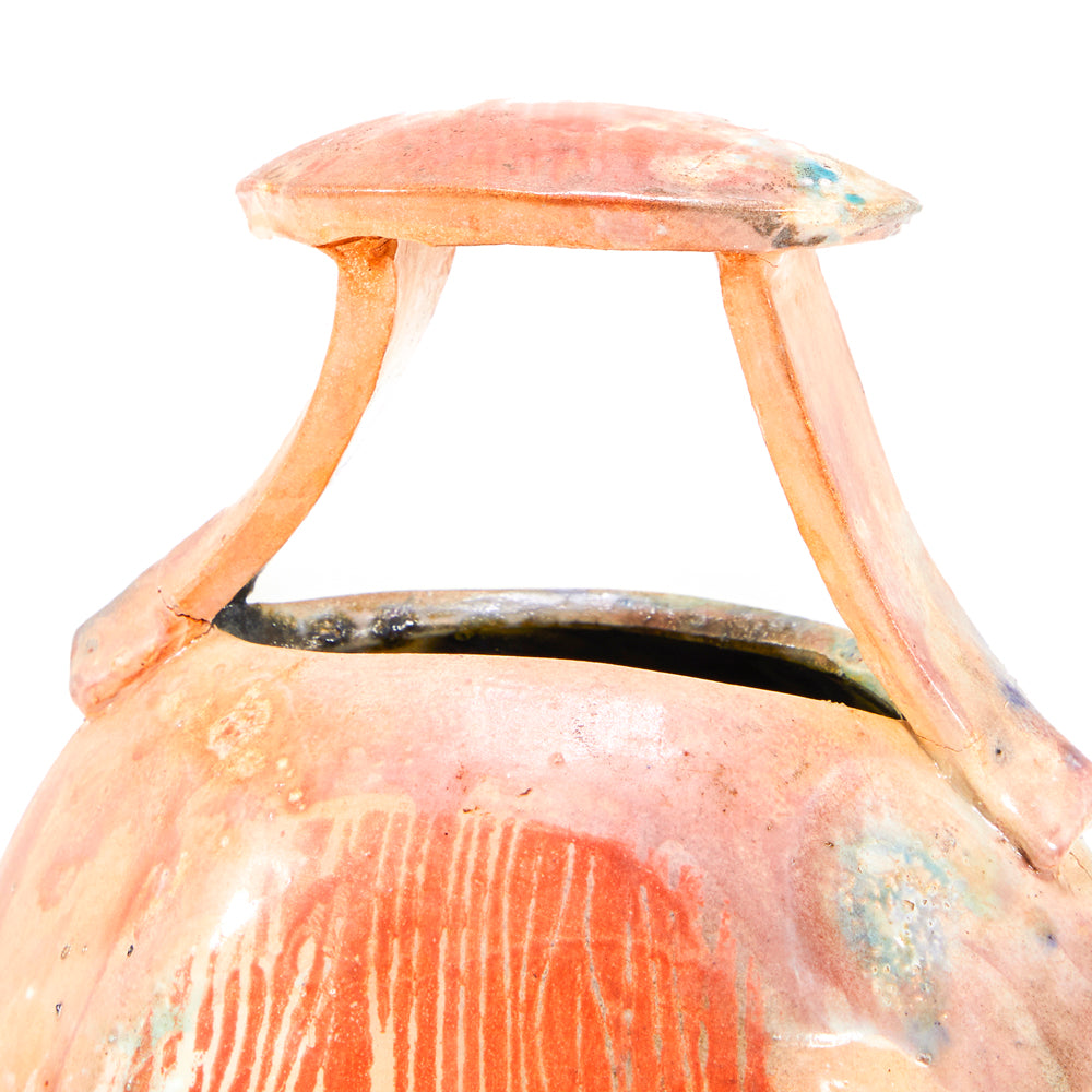 Orange Ceramic Basket Vase (A+D)