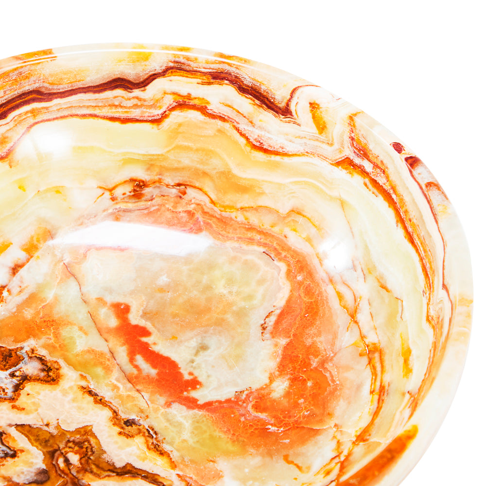 Orange Glass Marbled Bowl (A+D)
