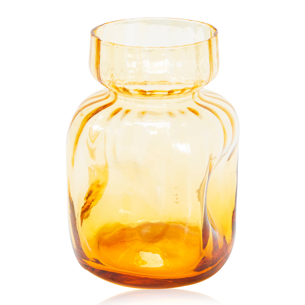 Yellow Clear Glass Vase (A+D)