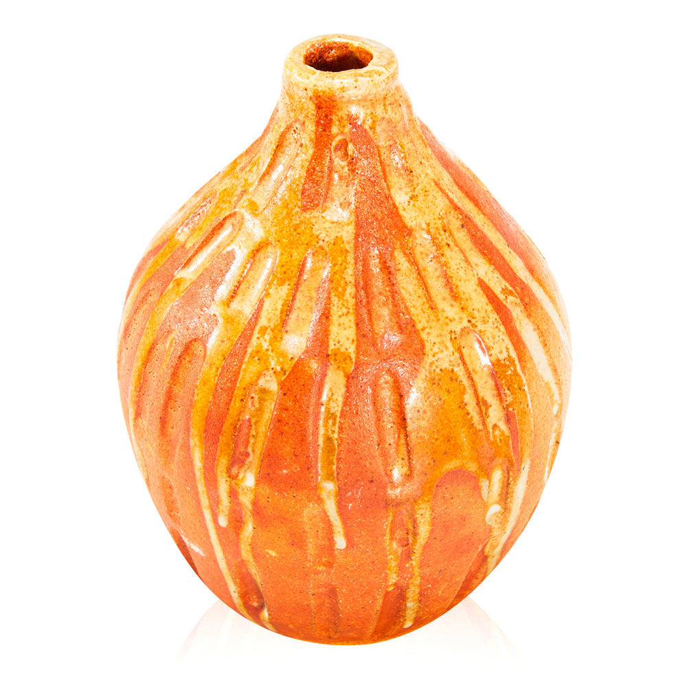 Orange Drip Glaze Vase (A+D)