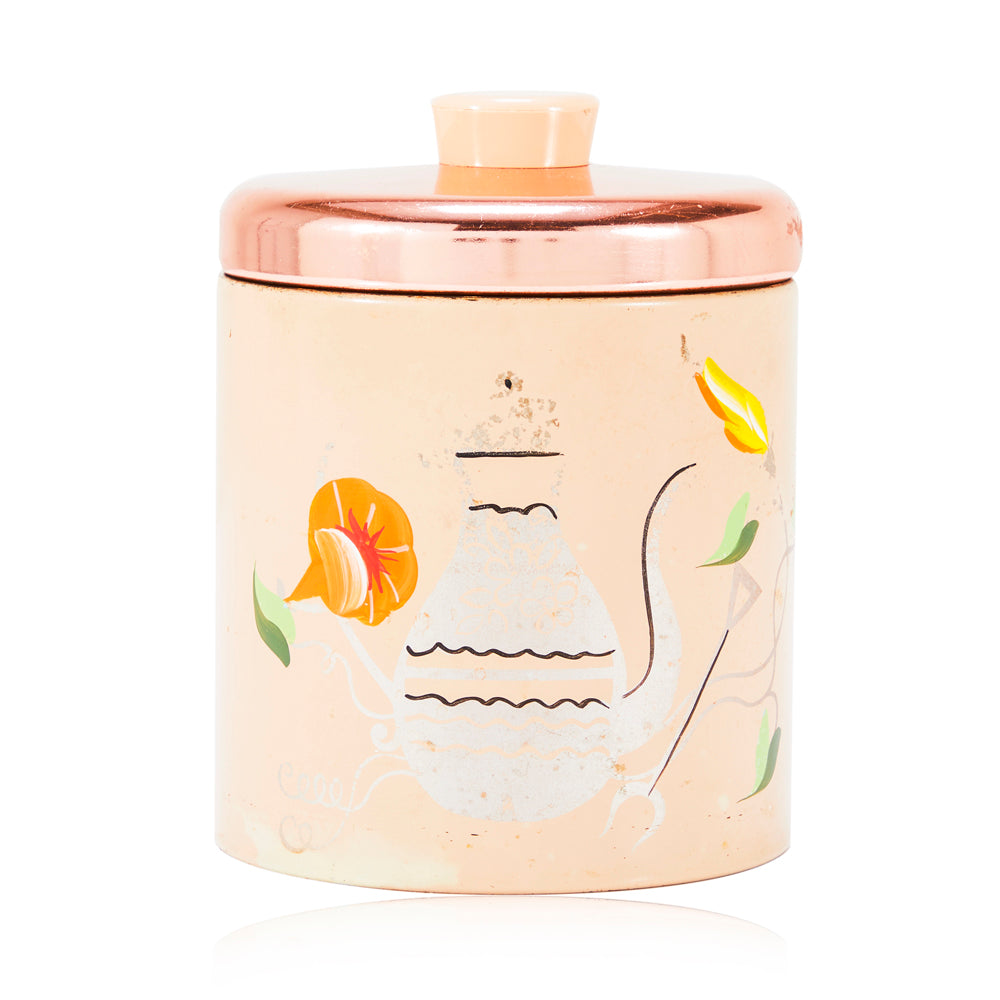 Peach Metal Cookie Jar - Medium Small (A+D)
