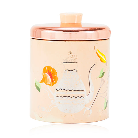 Peach Metal Cookie Jar - Medium Small (A+D)