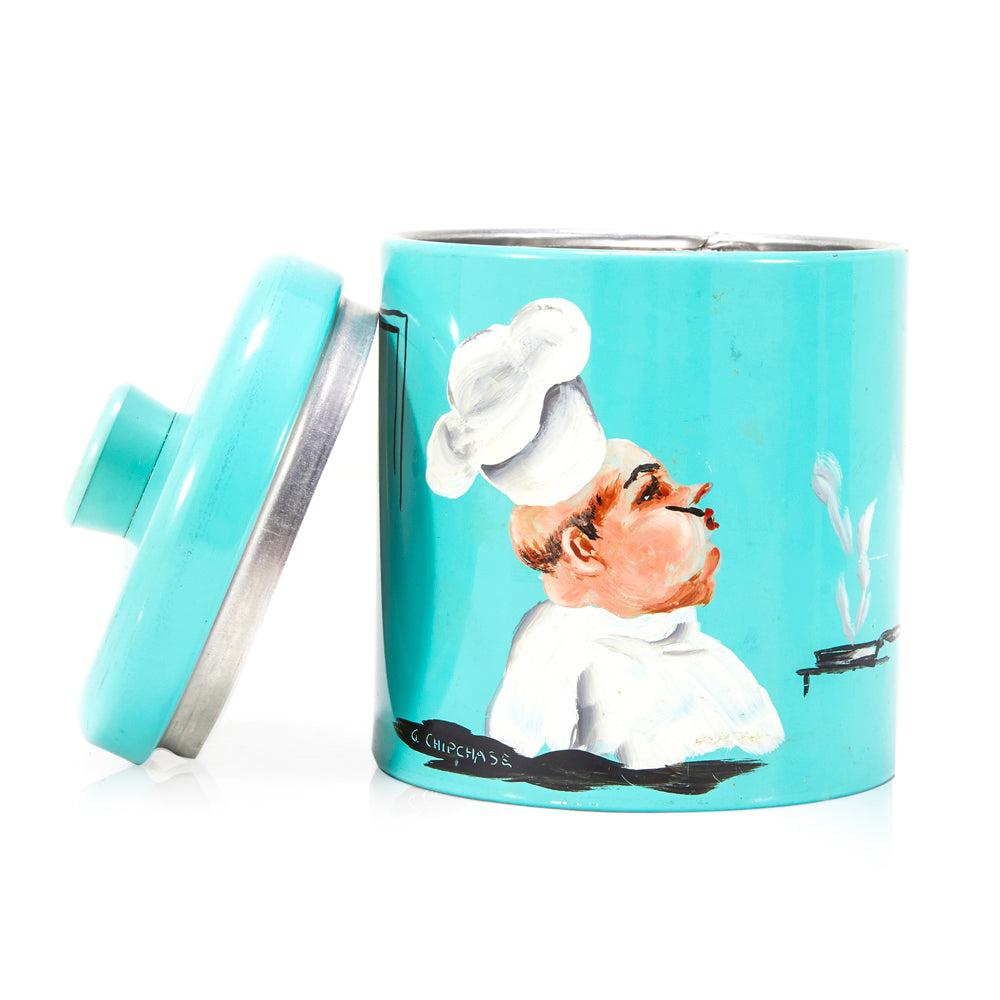 Blue Metal Chef Cookie Jar - Small (A+D)