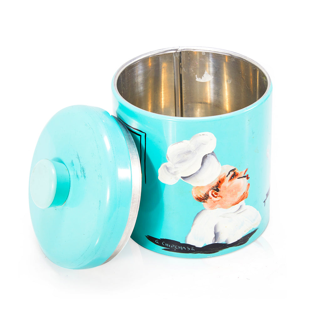 Blue Metal Chef Cookie Jar - Small (A+D)