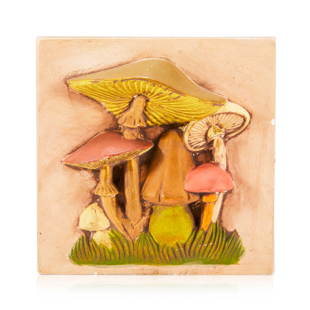 0091 (A+D) Beige Ceramic Mushroom Art