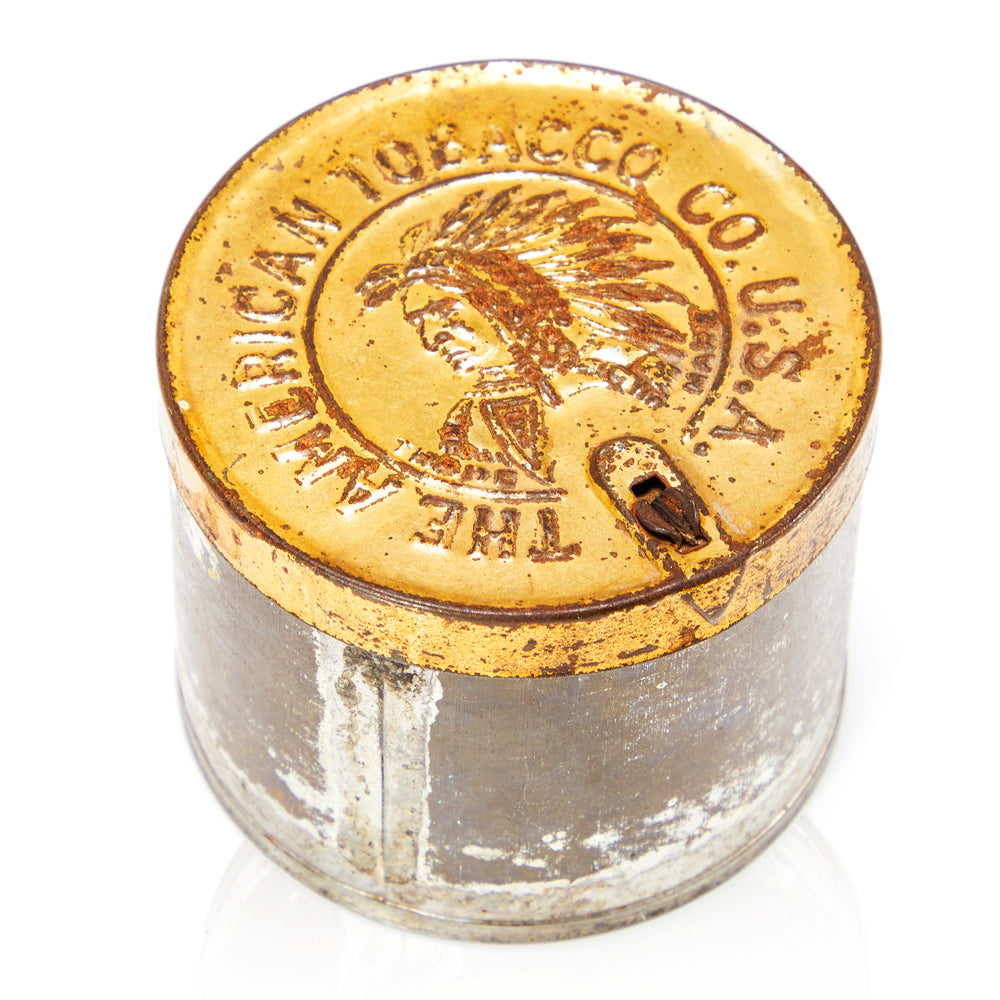 Yellow Brown Vintage Tobacco Tin (A+D)