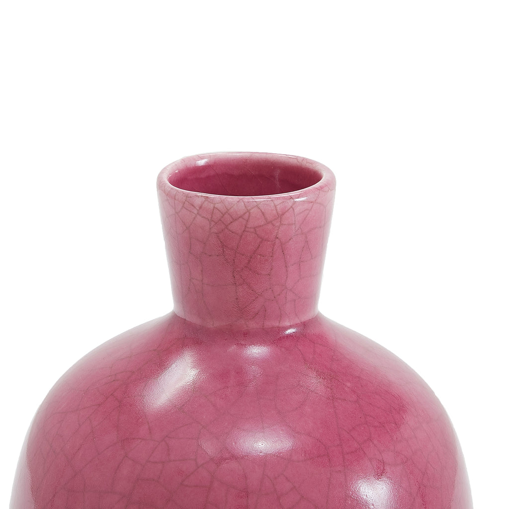 Pink Glazed Ceramic Vase (A+D)