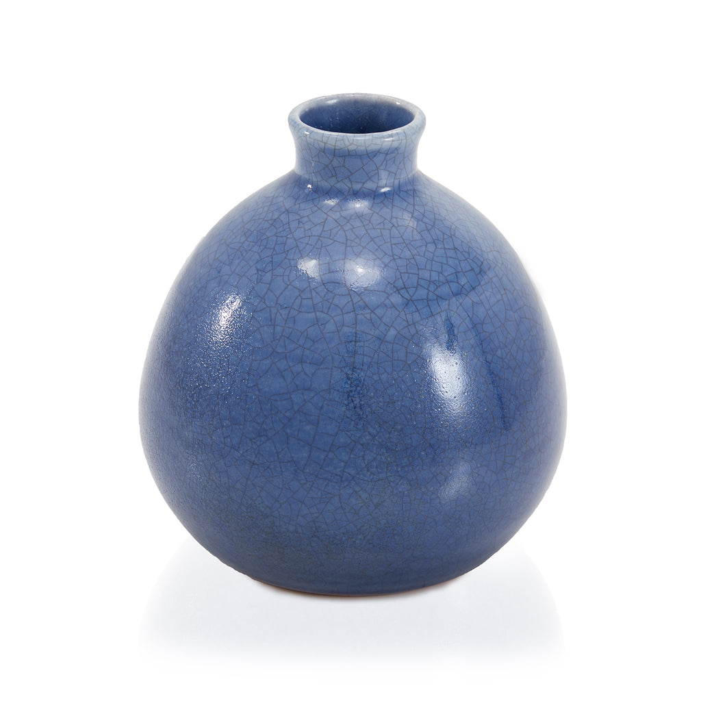 Blue Cracked Glaze Round Vase (A+D)