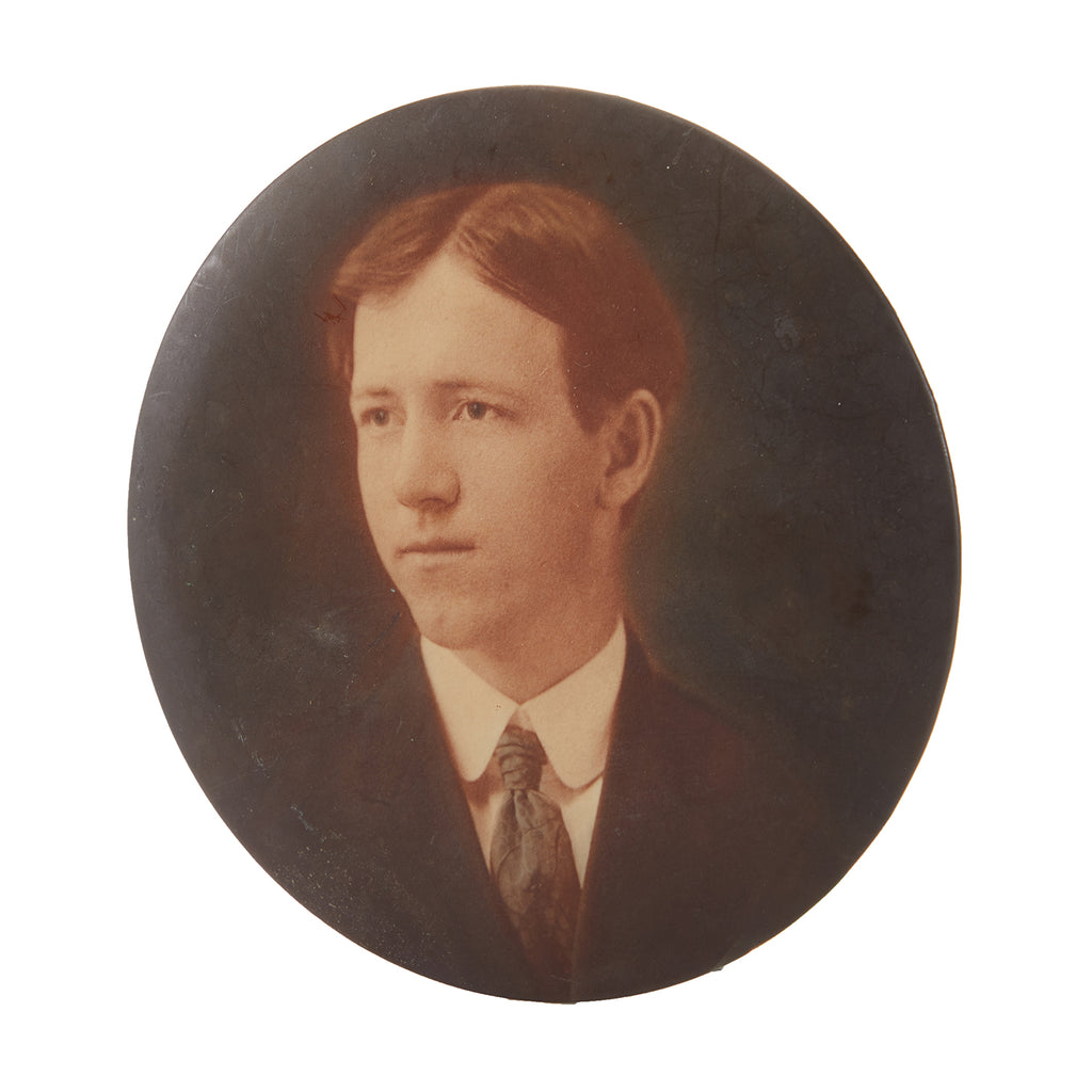 Brown Sepia Circular Vintage Portrait of a Young Gentleman (A+D)