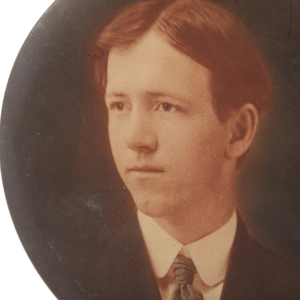 Brown Sepia Circular Vintage Portrait of a Young Gentleman (A+D)