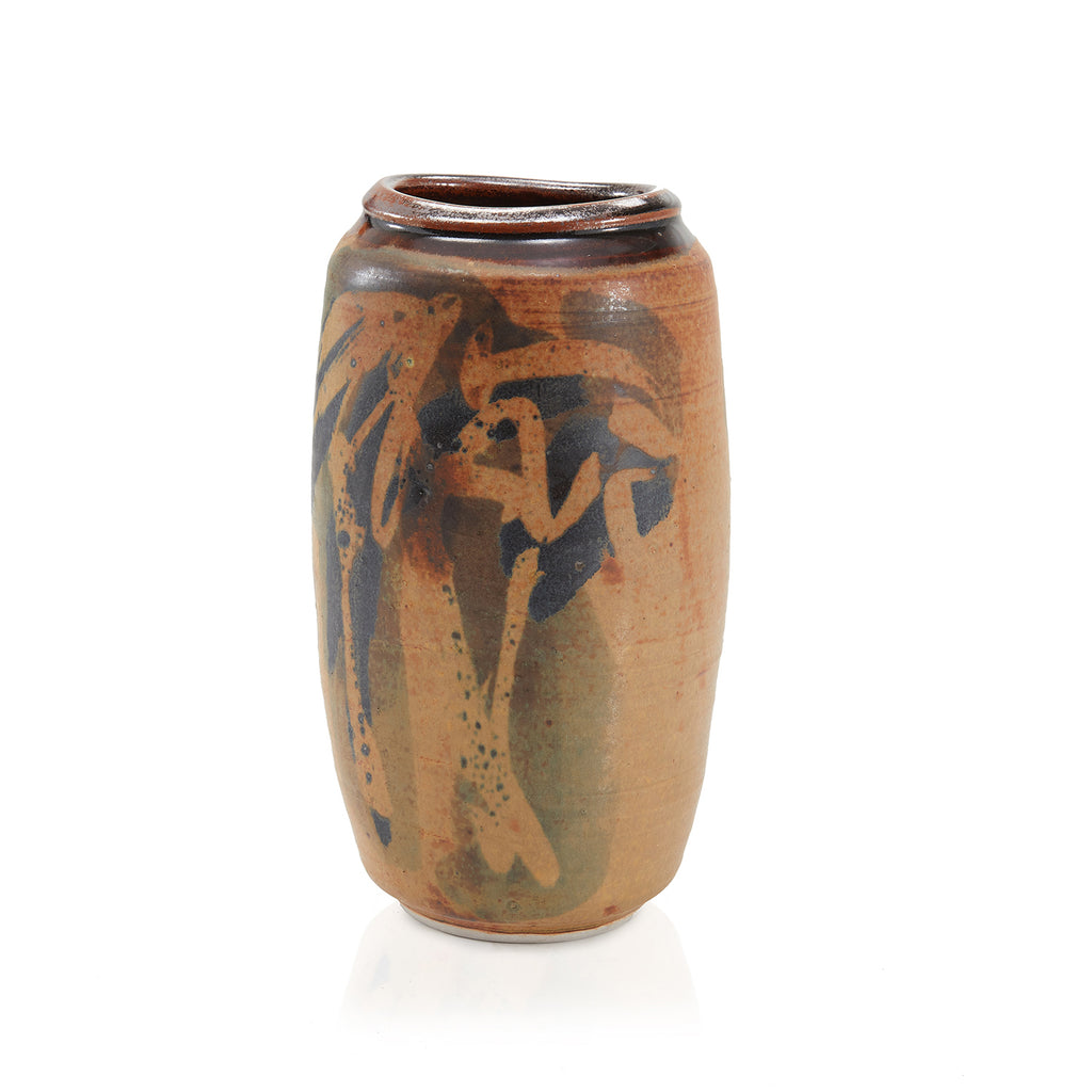 Brown Abstract Ceramic Vase (A+D)