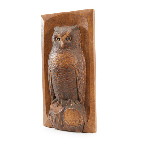 Carved Wood Owl Wall Art