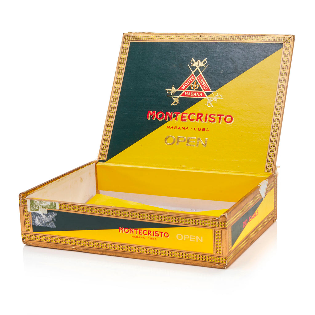 Yellow 'Montecristo' Open Cigar Box (A+D)