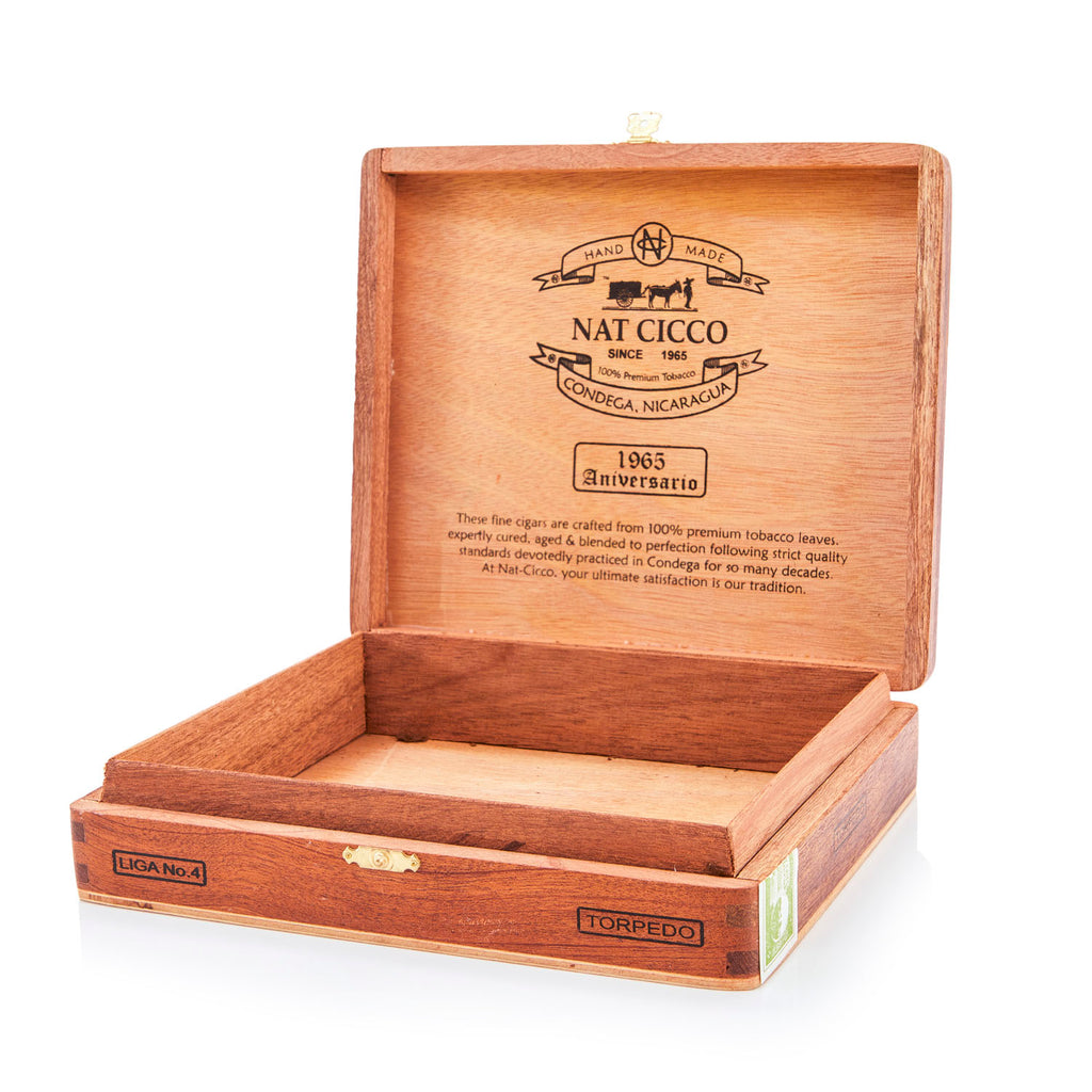 Wood 'Nat Cicco' Torpedo Cigar Box (A+D)