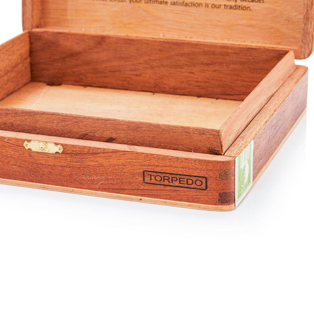 Wood 'Nat Cicco' Torpedo Cigar Box (A+D)