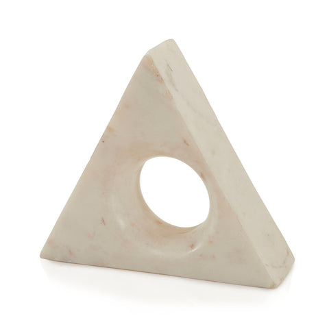 White Marble Triangle Sculpture (A+D)