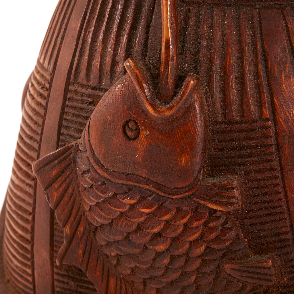 Brown Wood Fisherman's Net Vase (A+D)