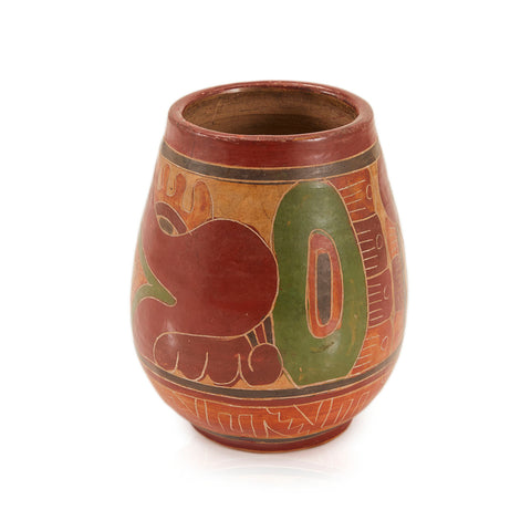Brown Terracotta Etched Tribal Cup (A+D)