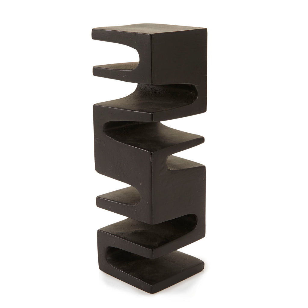 Black Abstract Metal Sculpture (A+D)