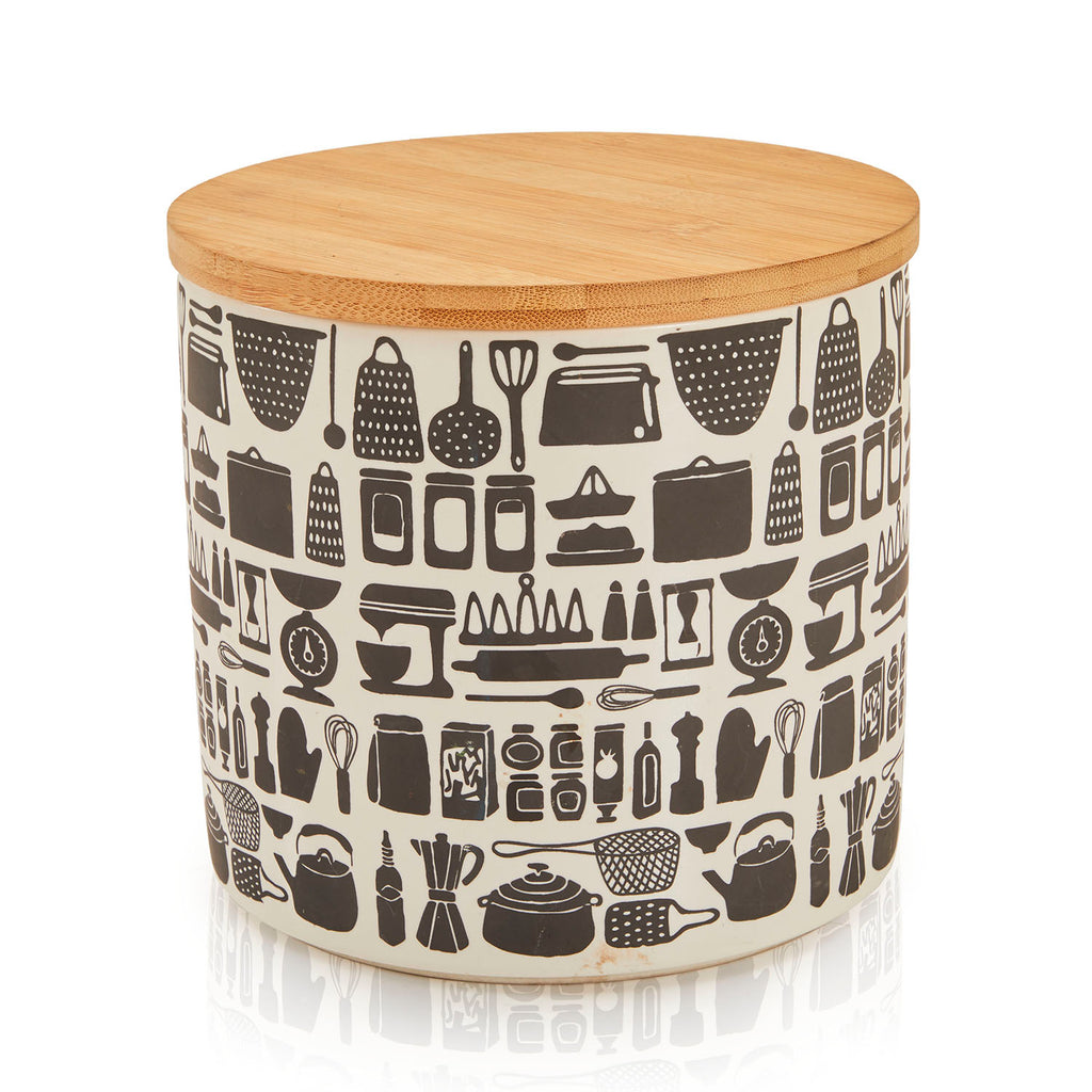 White Ceramic Kitchenware Jar (A+D)