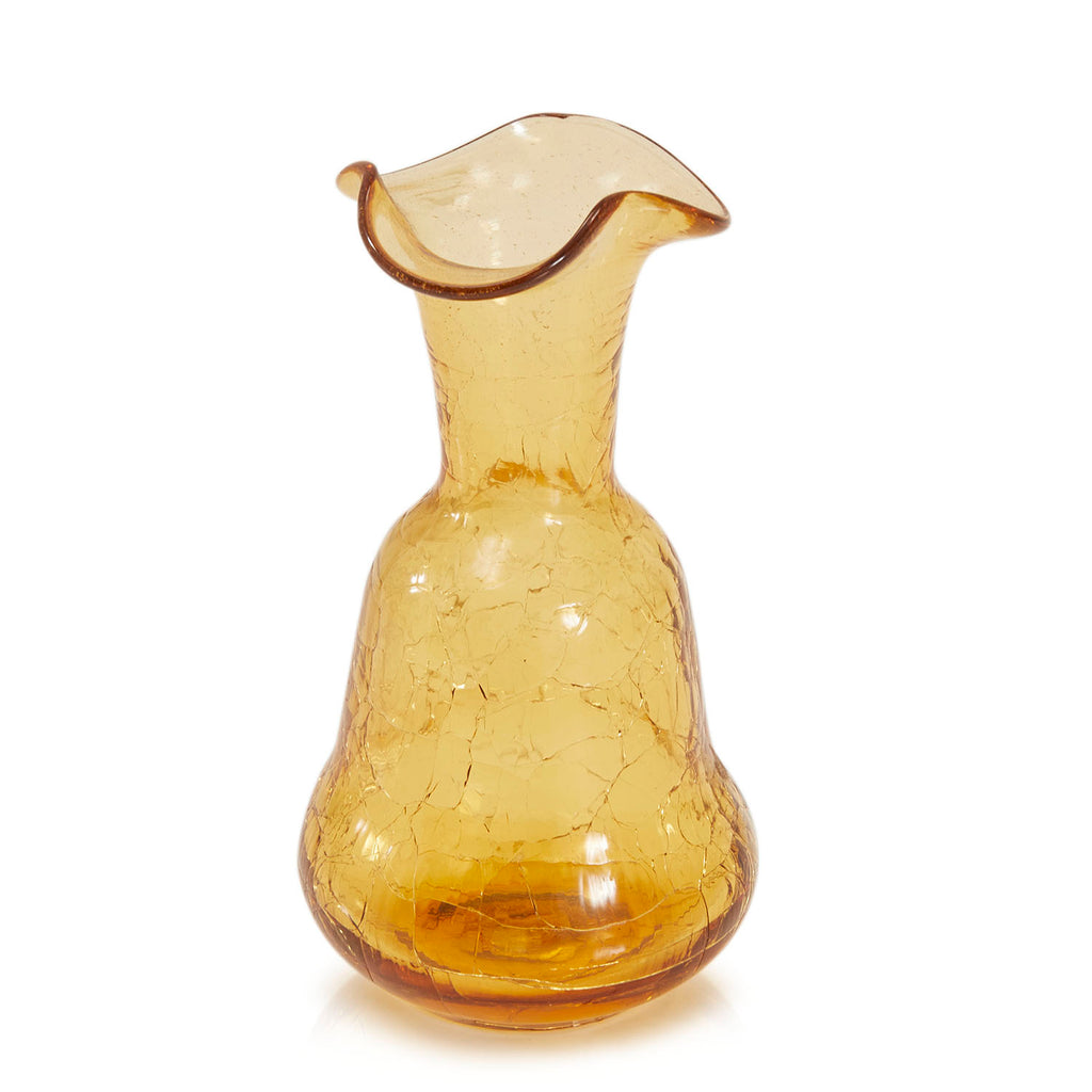 Yellow Cracked Glass Vase (A+D)