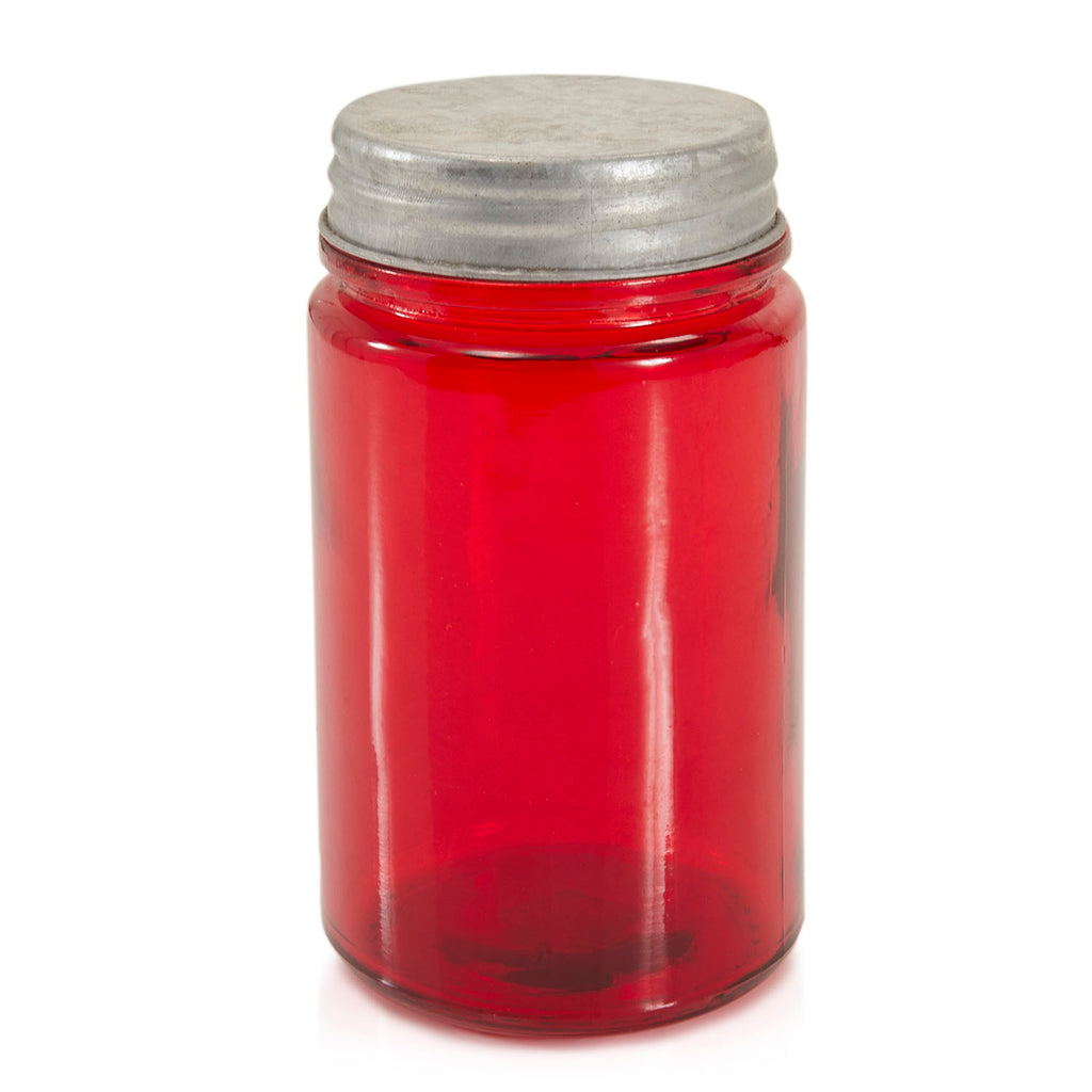 Red Glass Mason Jar (A+D)