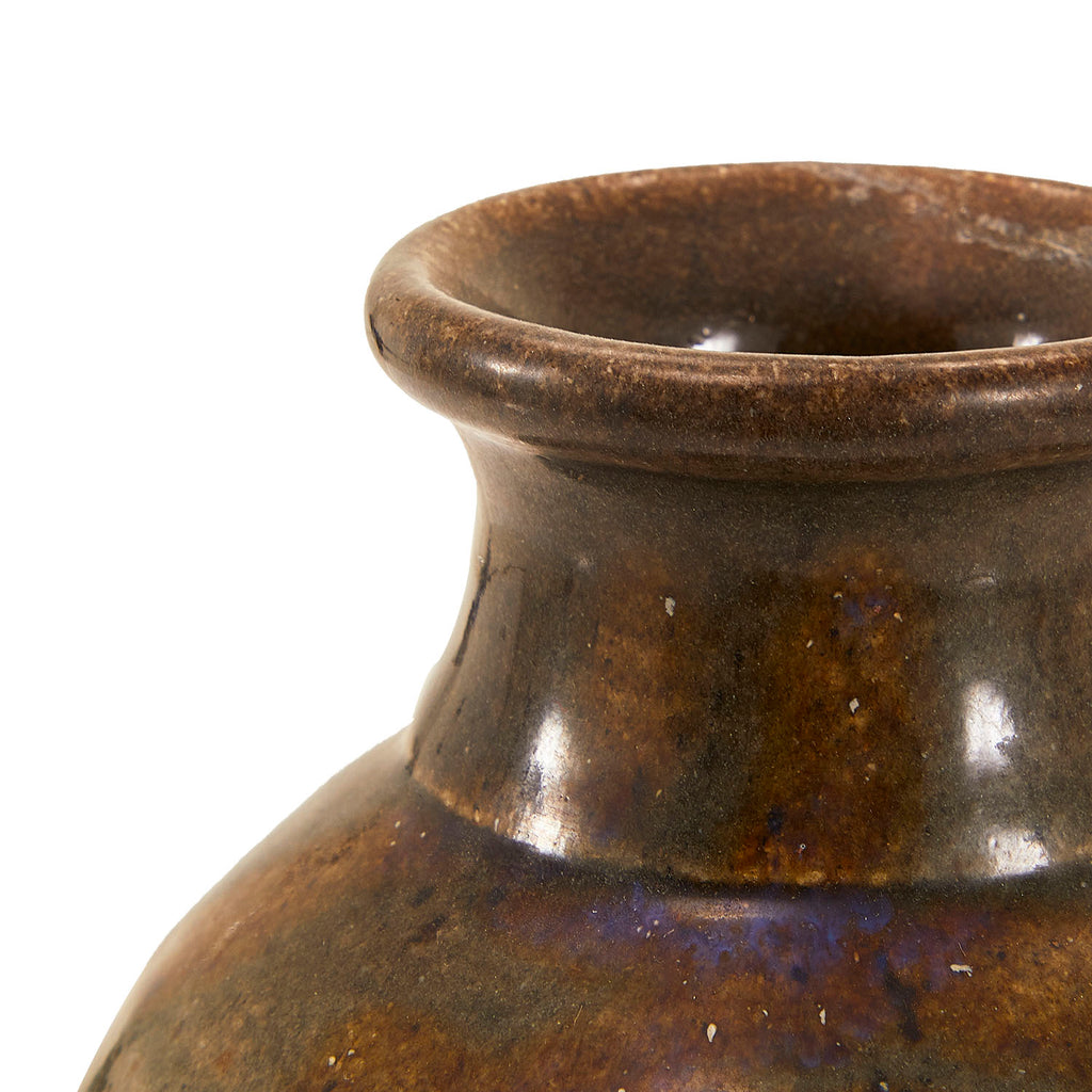 Brown and Green Ceramic Vase (A+D)