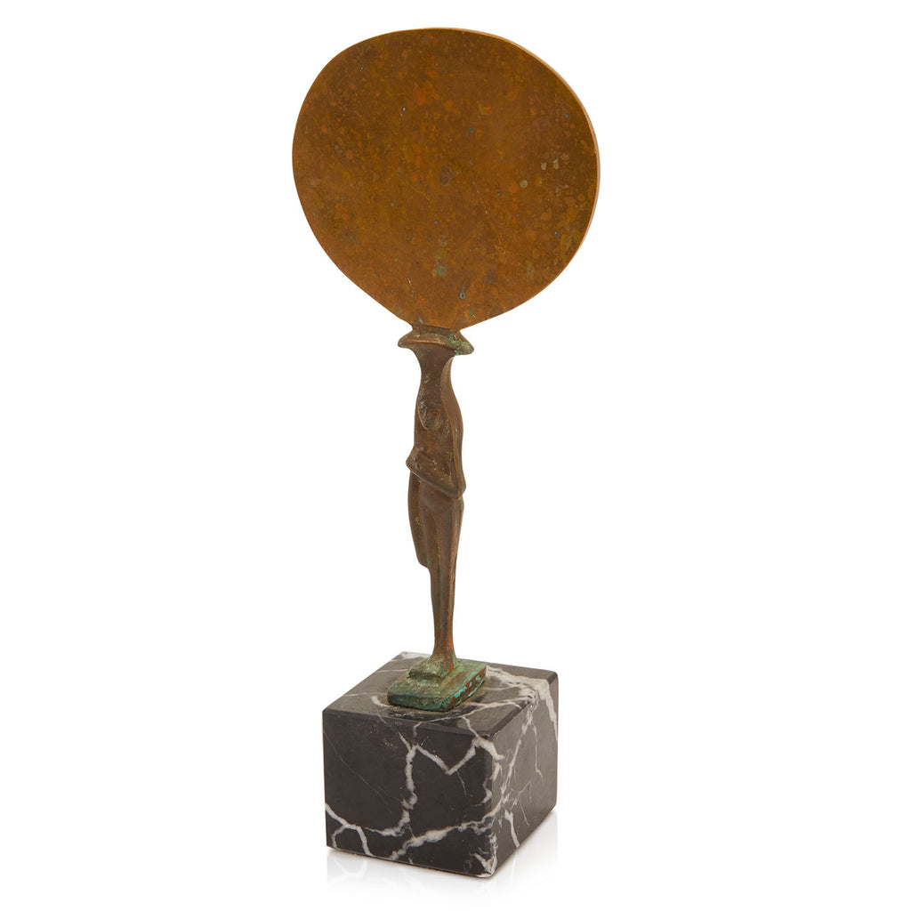 Metal Standing Statue with Disc (A+D)