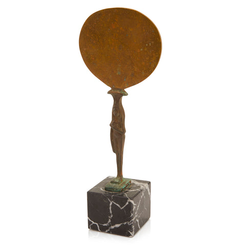 Metal Standing Statue with Disc (A+D)