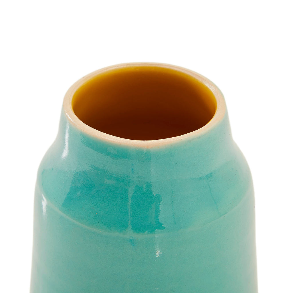 Blue Teal Tapered Cylinder Vase (A+D)