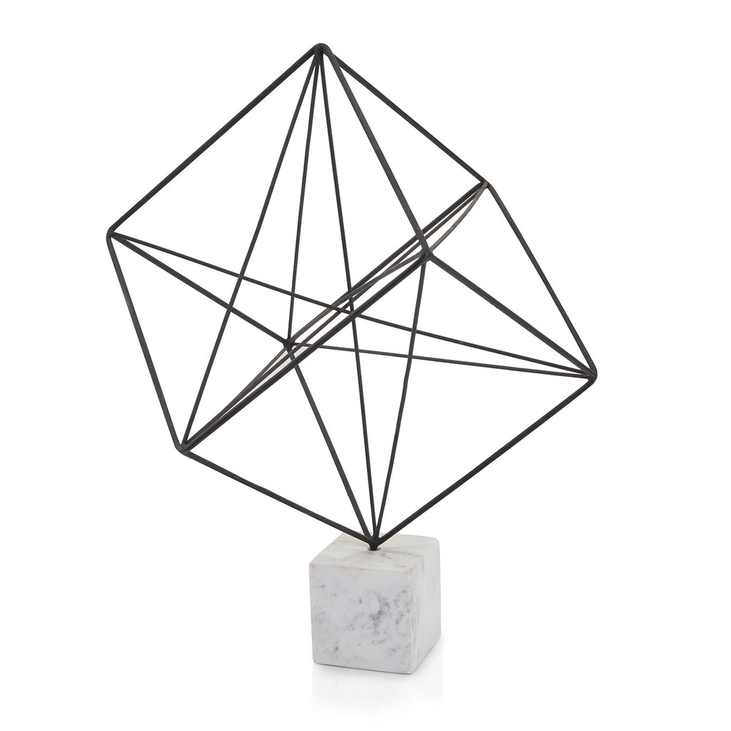 Black Geometric Wire Sculpture (A+D)